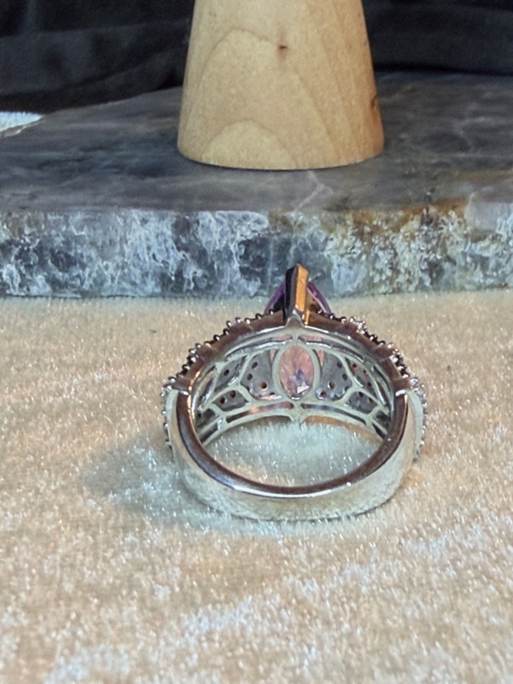 Moroccan Amethyst, Garnet & Zircon Celestial Elegance Ring Platinum over 6 - Picture 6 of 11